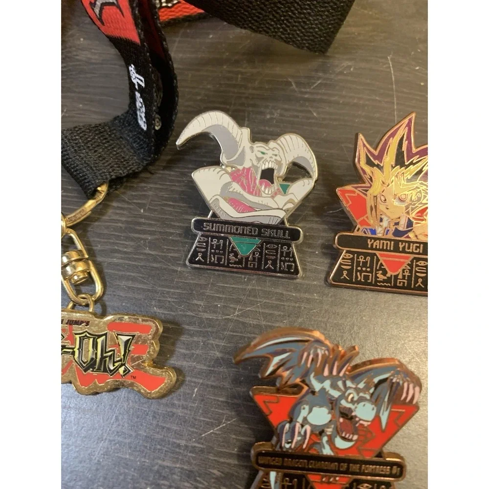 2003 Yu-Gi-Oh! Lanyard With 3 1st Edition Collector Pins Lot